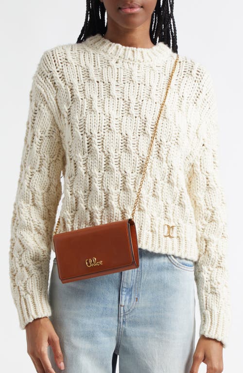 Chloé Iconic Wallet On A Chain In 26m Clay Brown