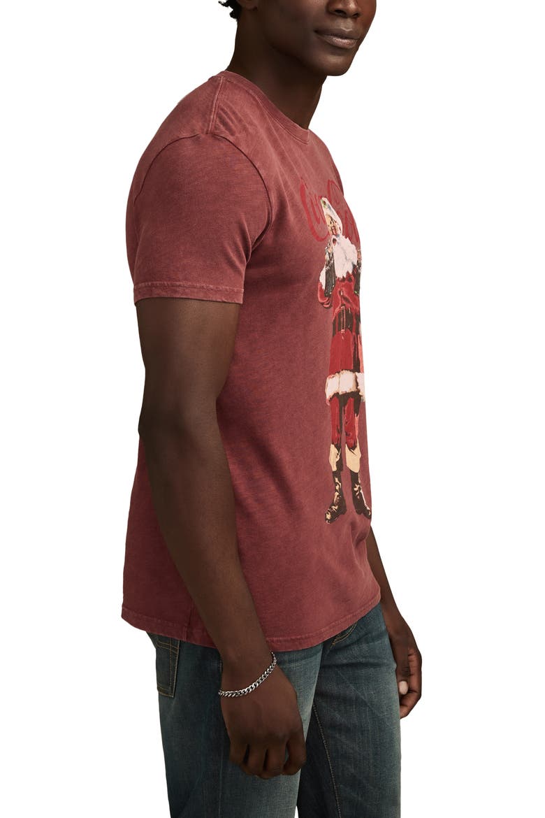 Coca-Cola® Santa Claus Cotton Graphic T-Shirt, Alternate, color, PORT