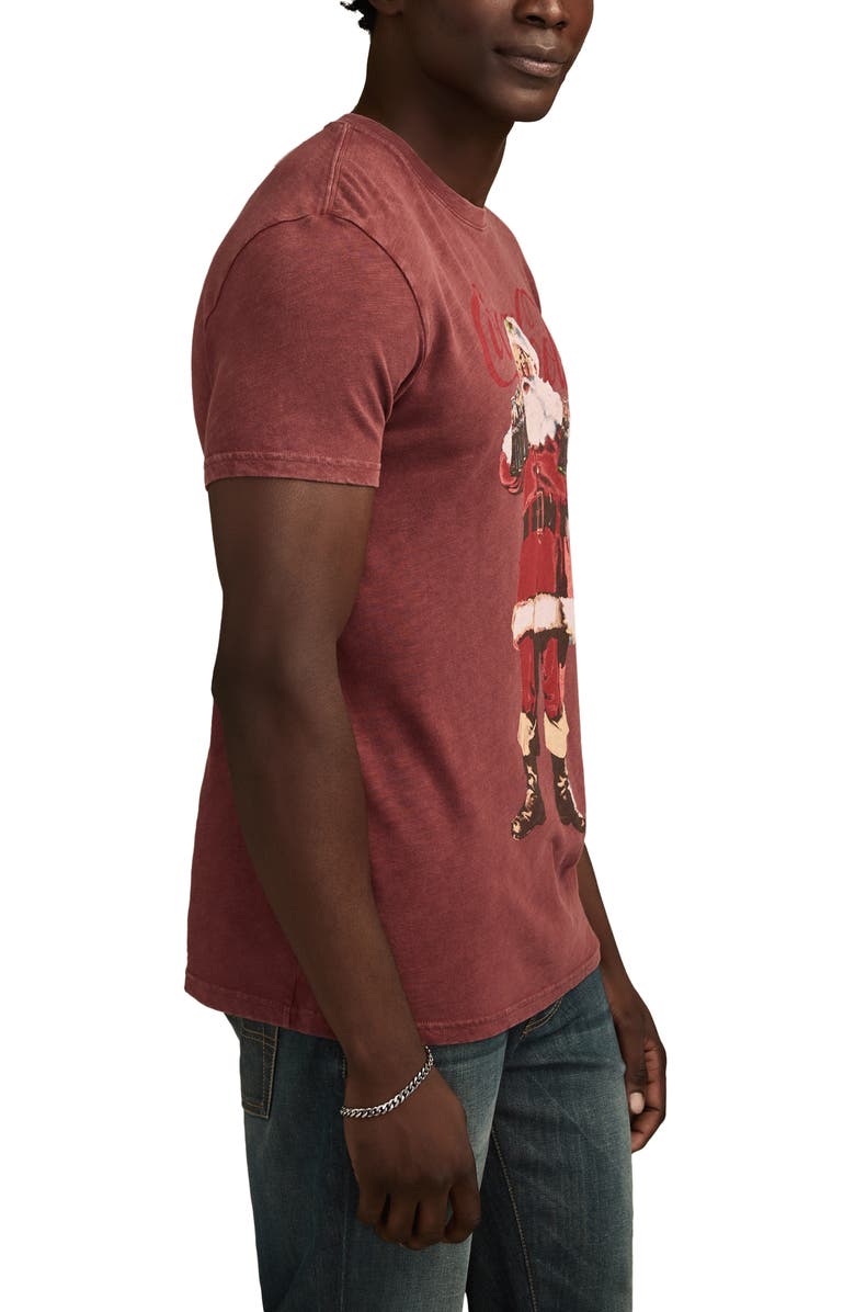Lucky Brand Coca-Cola<sup>®</sup> Santa Claus Cotton Graphic T-Shirt, Alternate, color, Port