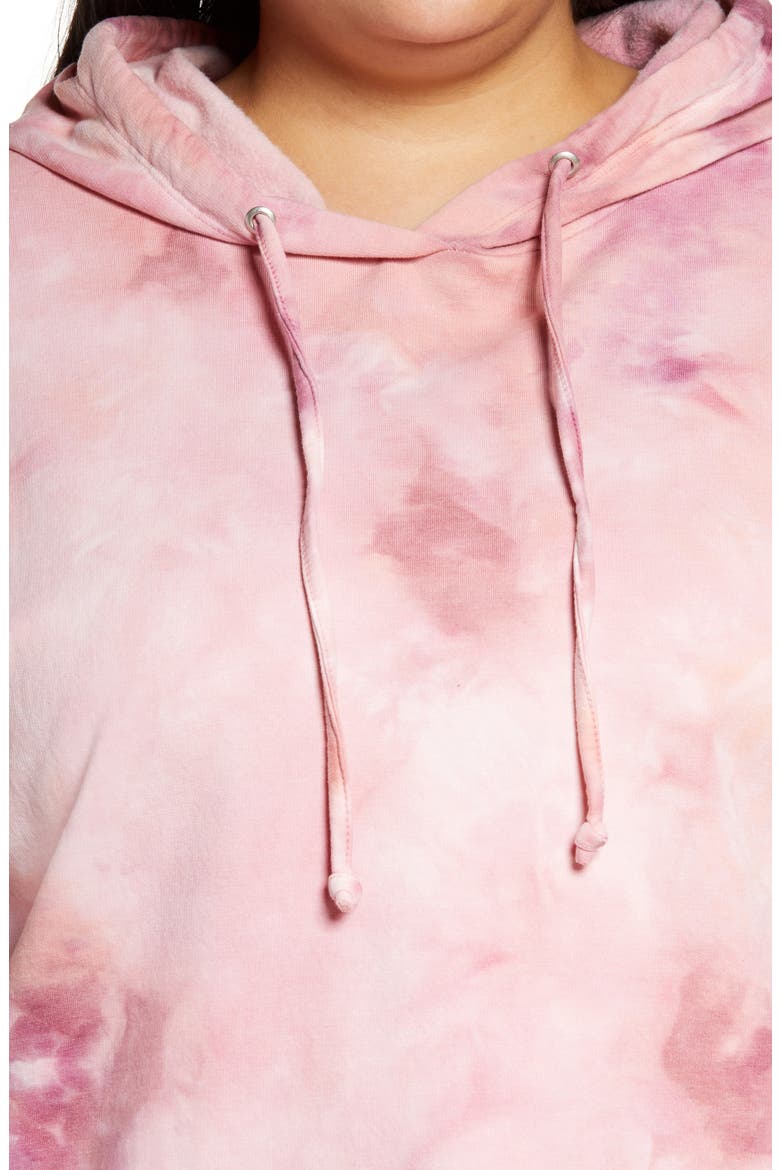 Women's Tie Dye Fleece Hoodie, Alternate, color, PINK- PURPLE TIE DYE