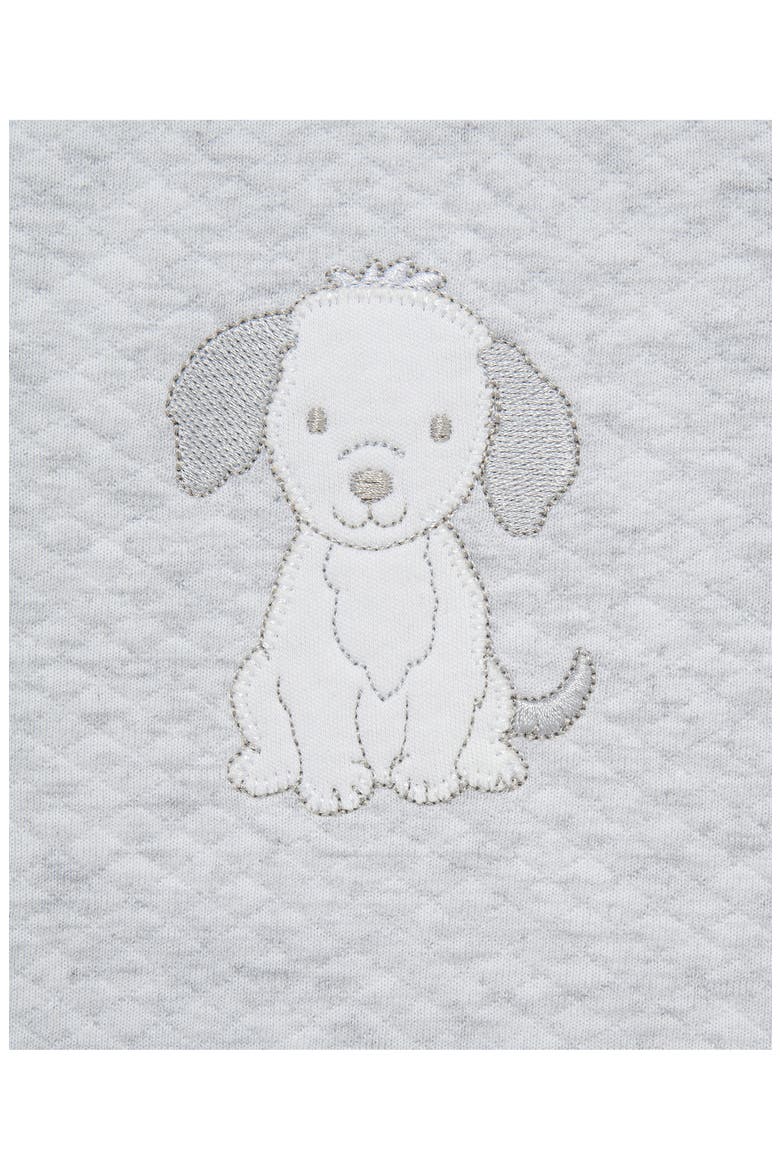 Kids' Puppy 3-Piece Quilted Sweatshirt, Pants & Hat Set, Alternate, color, WHITE/GREY
