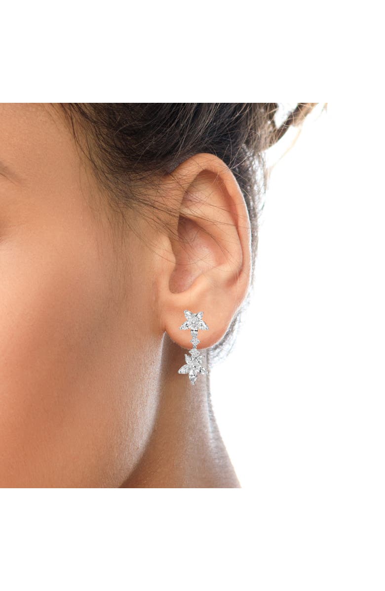 Haus of Brilliance 18k White Gold 6 Ctw Marquise Diamond Floral Dangle Drop Earring, Alternate, color, White