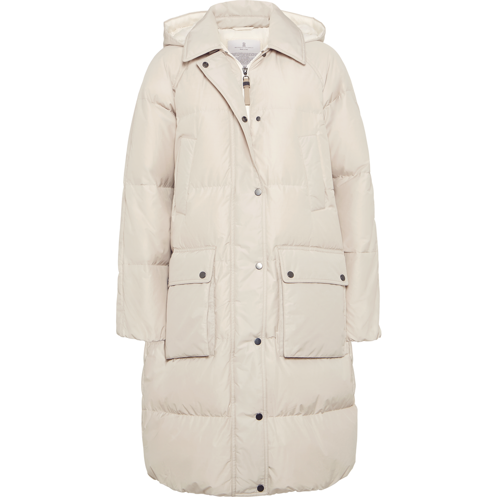 Brunello Cucinelli Water-resistant Taffeta Down Jacket In Neutral