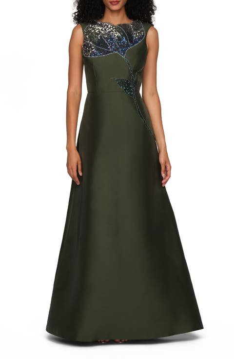 Charlene Embellished Taffeta Gown