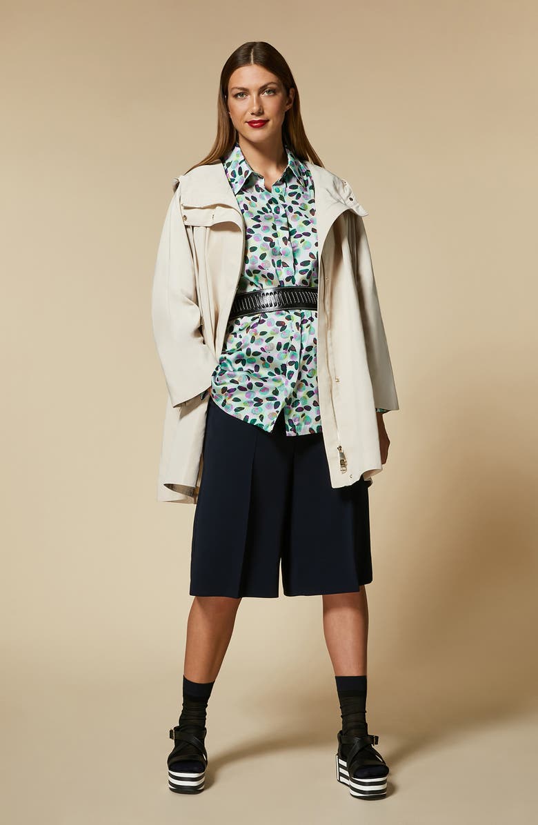 Marina Rinaldi Trono Water Repellent Trapeze Hooded Raincoat, Alternate, color, 