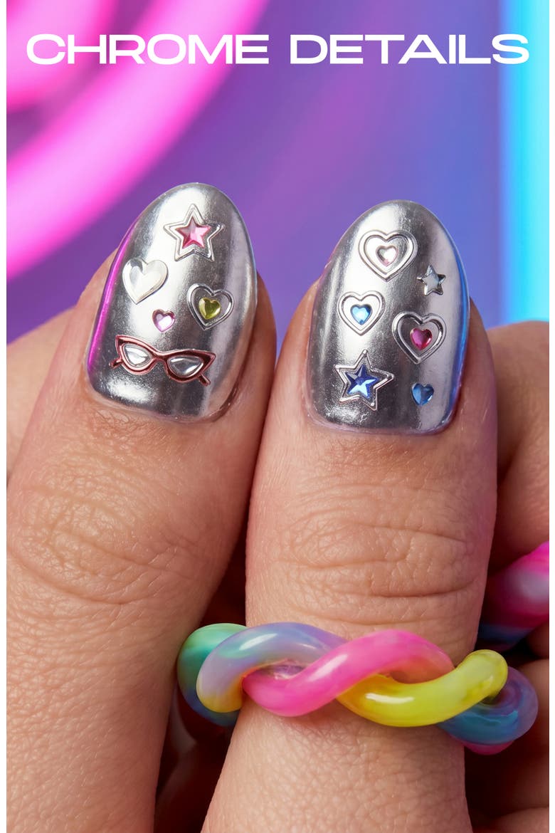 Kids' Mega Star Nail Stickers, Alternate, color, PINK