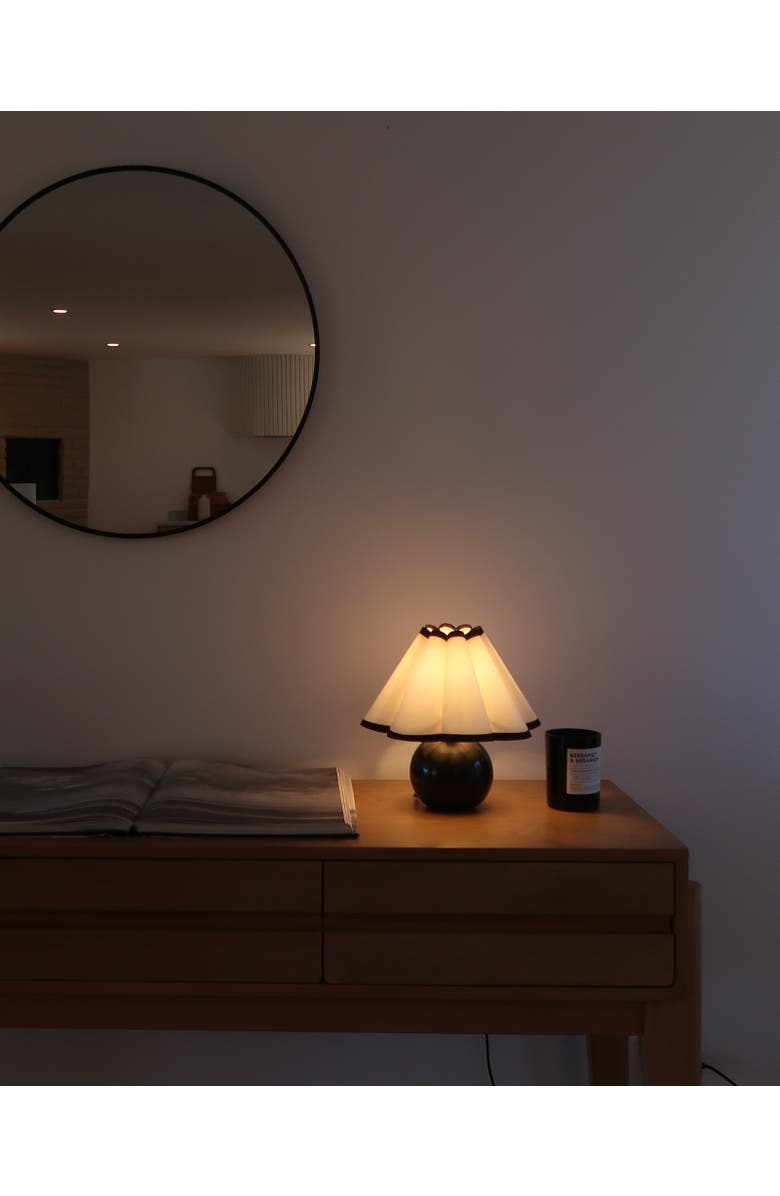 Brightech Blair 10" LED Midcentury Table Lamp With Black Marble Base, Alternate, color, Polished Black