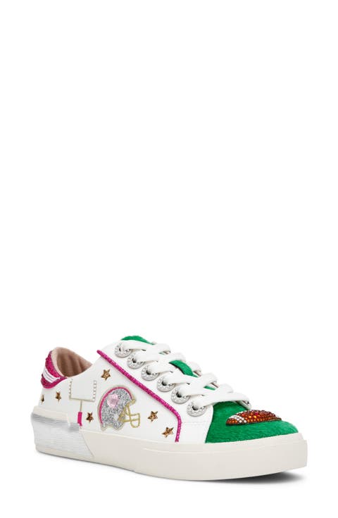 Hayes Football Embroidery Faux Calf Hair Sneaker