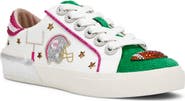 Betsey Johnson Hayes Football Embroidery Faux Calf Hair Sneaker
