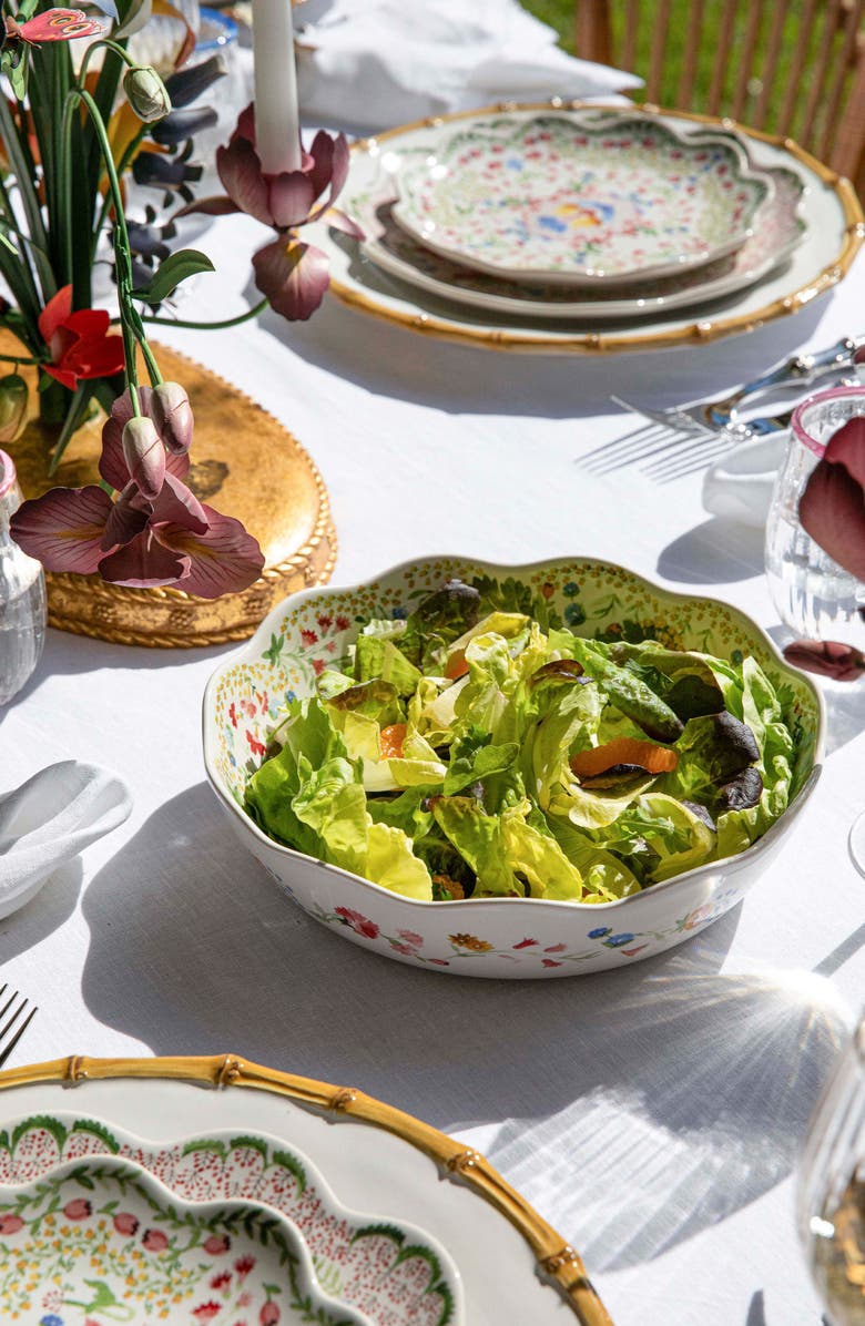 Juliska Sofia Scalloped Serving Bowl, Alternate, color, Multi Pink