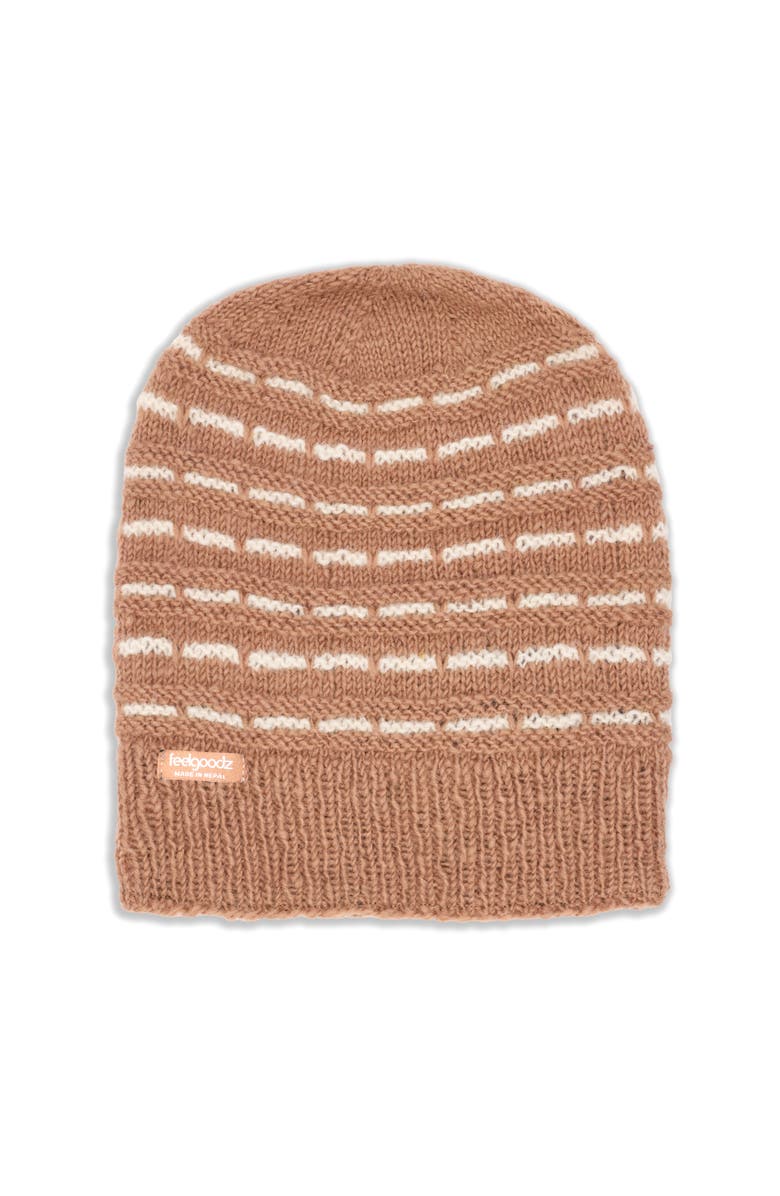 Feelgoodz Women's Artisan Hand-Knit Telluride Slouchy Cap, Alternate, color, Beige/Khaki