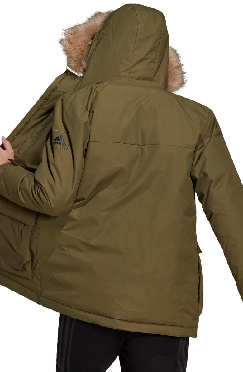 adidas Utilitas Hooded Parka with Faux Fur Trim, Alternate, color,