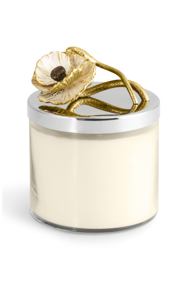 Anemone Three-Wick Scented Candle, Alternate, color, SILVER/ GOLD