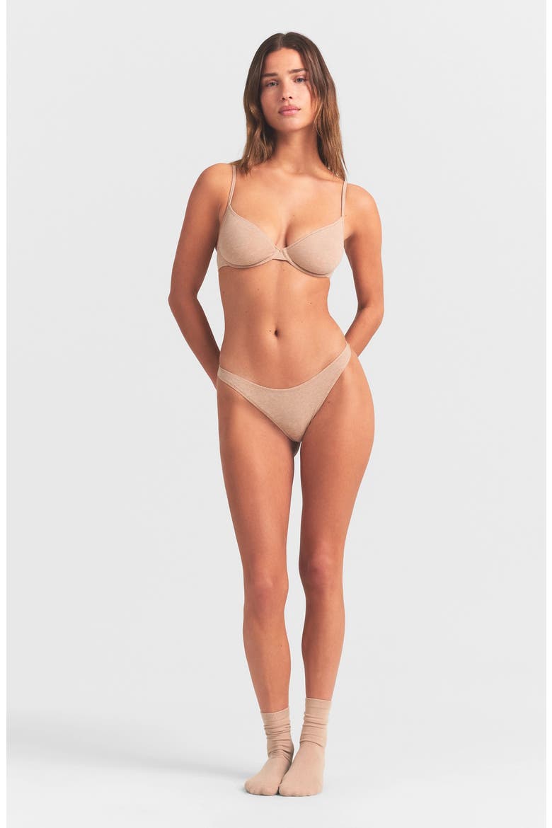 Everyday Cotton Thong, Alternate, color, CLAY HEATHER