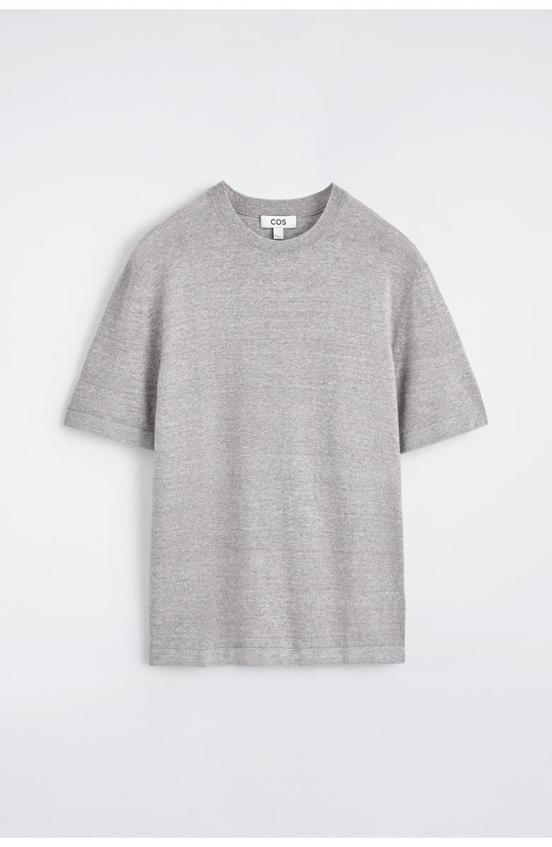COS Knitted Linen T-shirt, Alternate, color, Gray Mélange