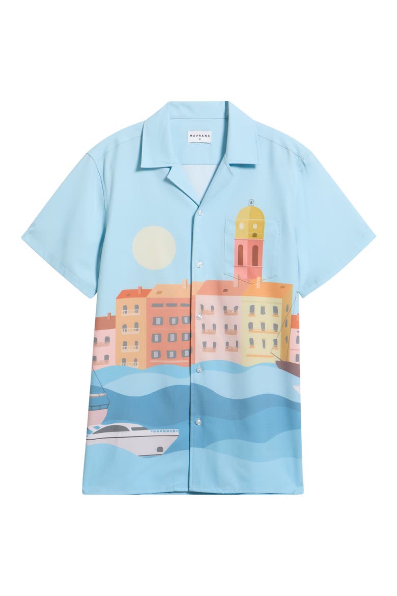 St. Tropez Weekend Performance Camp Shirt, Alternate, color, BLUE