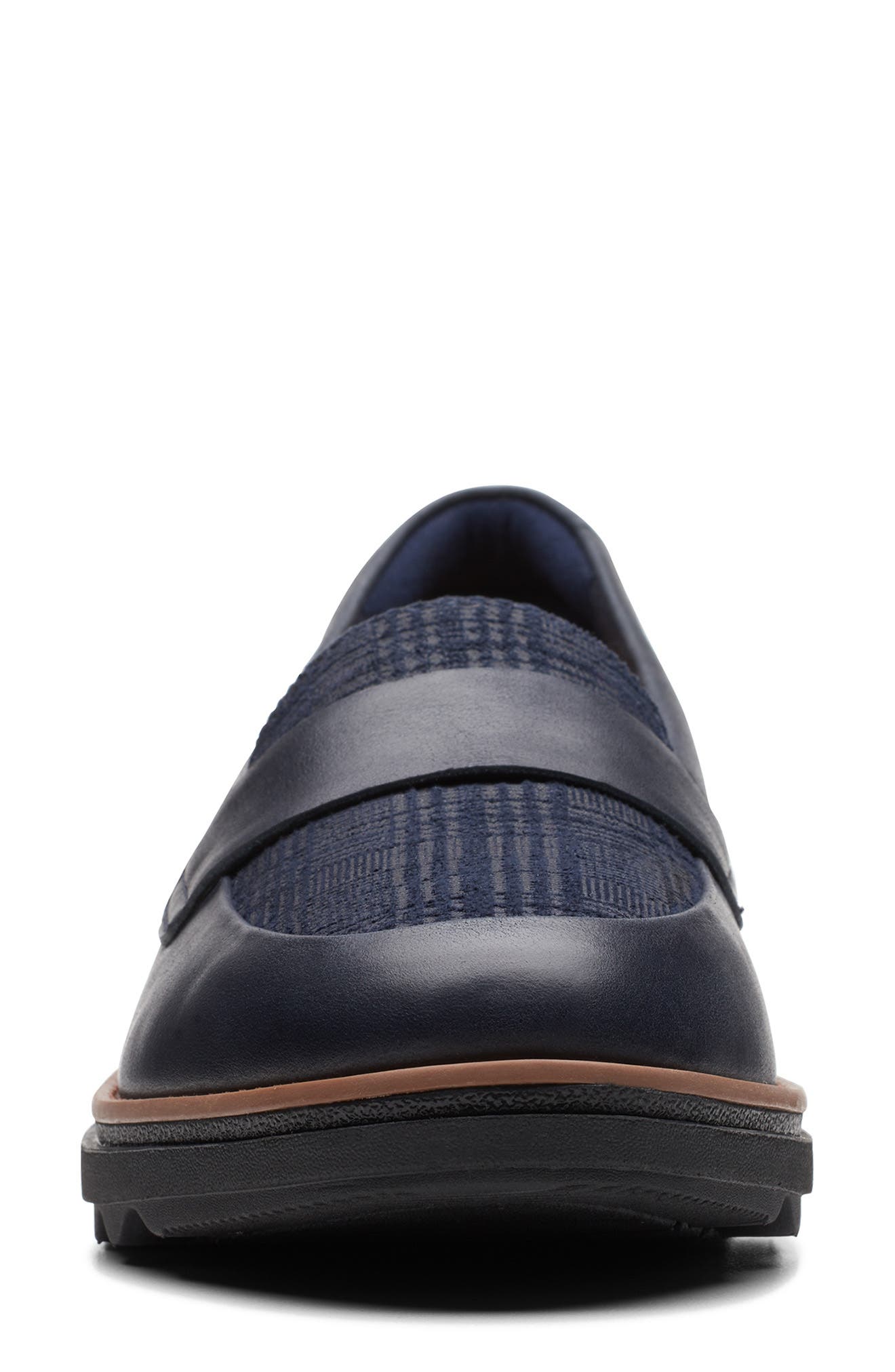 Clarks<sup>®</sup> Sharon Grace Loafer, Alternate, color, Navy Combi Leather