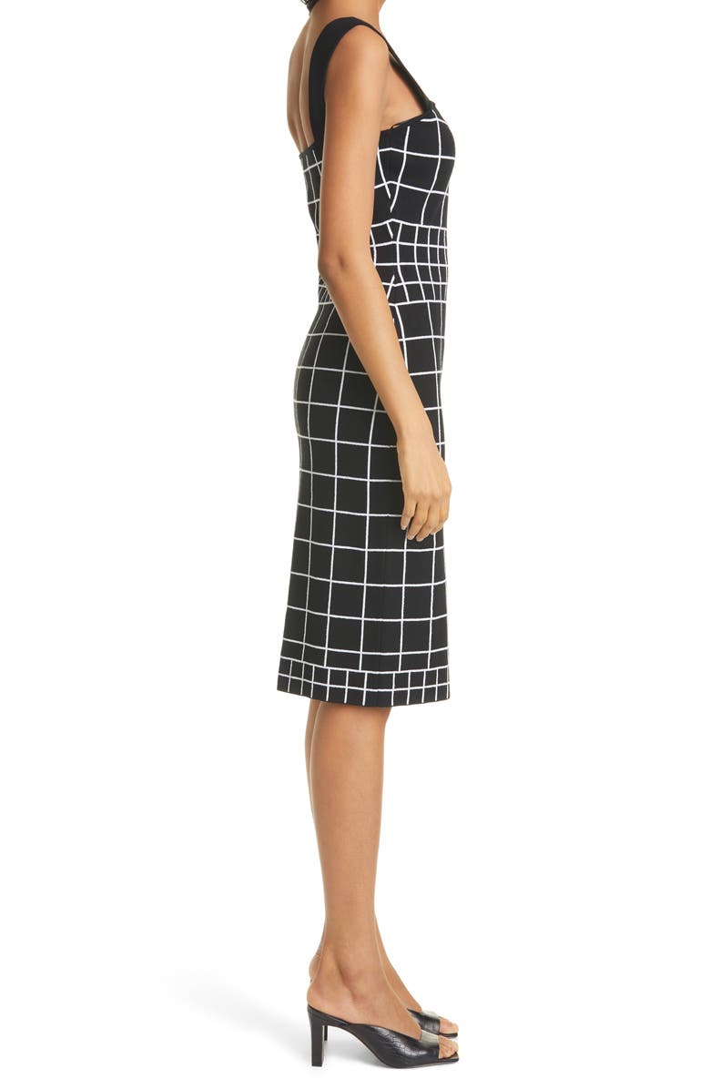 Milly Windowpane Jacquard Column Dress, Alternate, color,