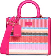 Kate Spade New York manhattan striped woven straw tote