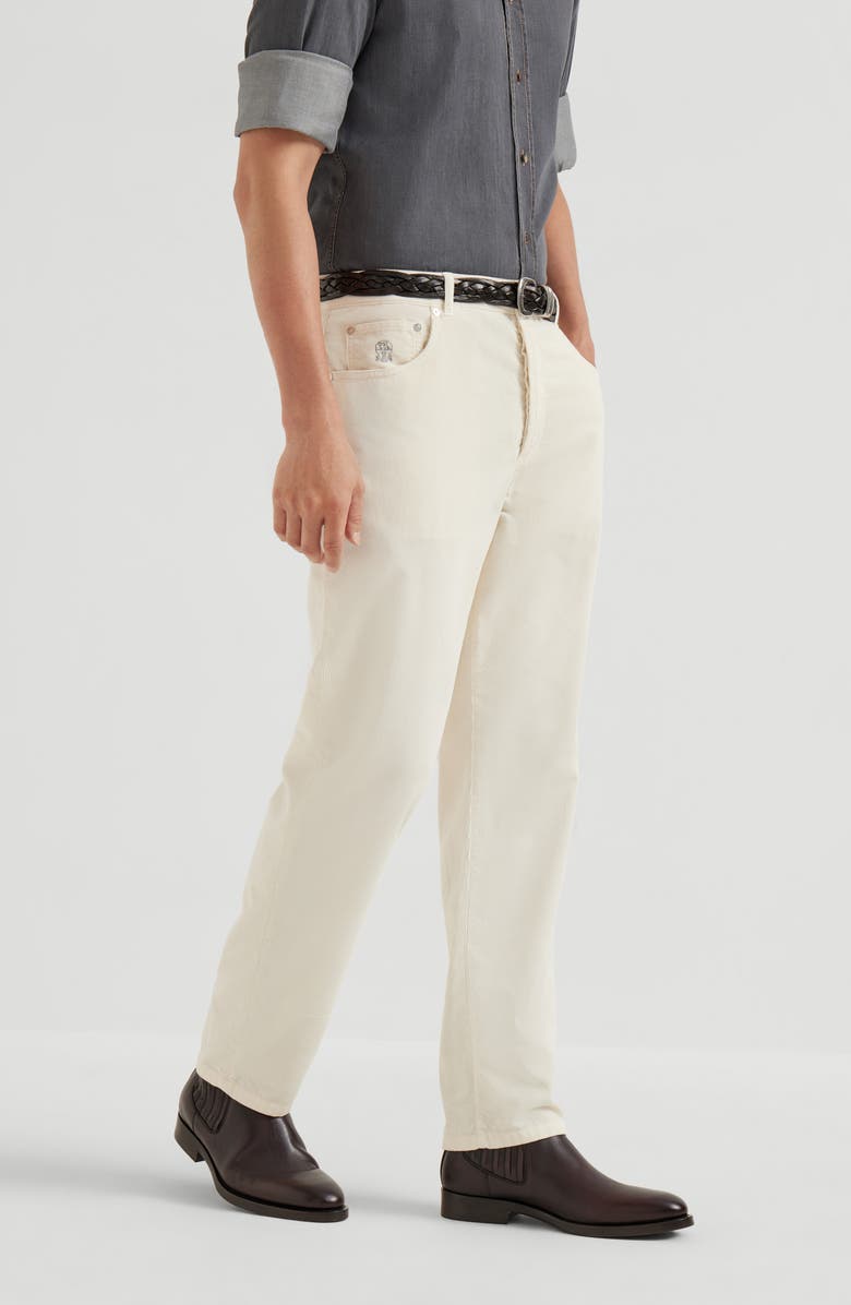 Brunello Cucinelli Garment-dyed trousers, Alternate, color, Off-White