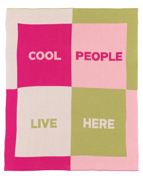 Cool People Live Here Knit Throw Blanket