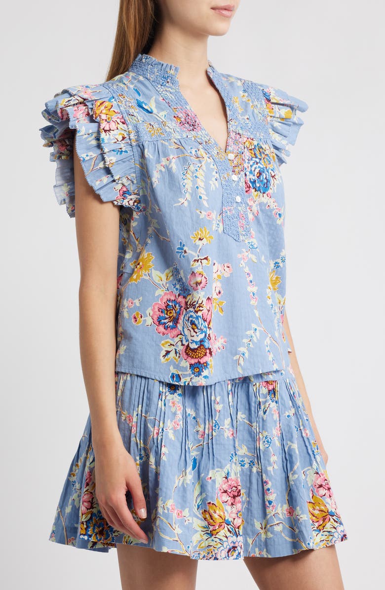 LOVE THE LABEL Sara Floral Cotton Top, Alternate, color, 