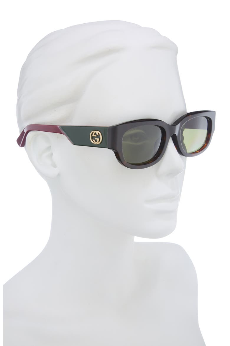 54mm Rectangle Sunglasses, Alternate, color, HAVANA RED GREEN