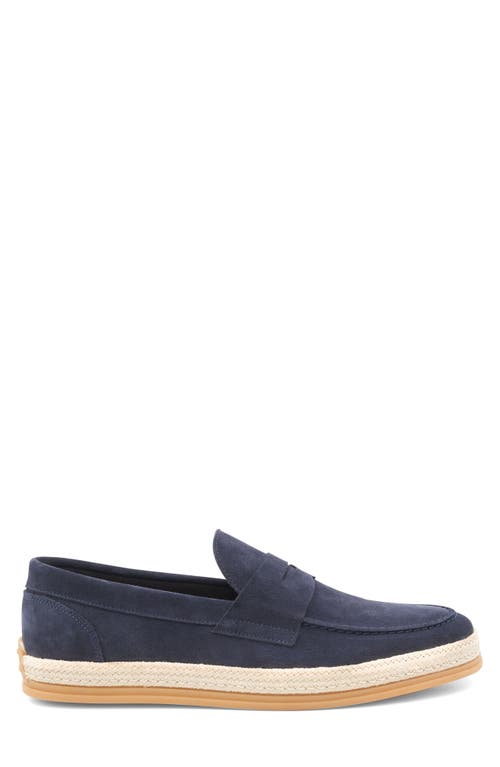 Bruno Magli Alfama Espadrille Penny Loafer In Navy Suede