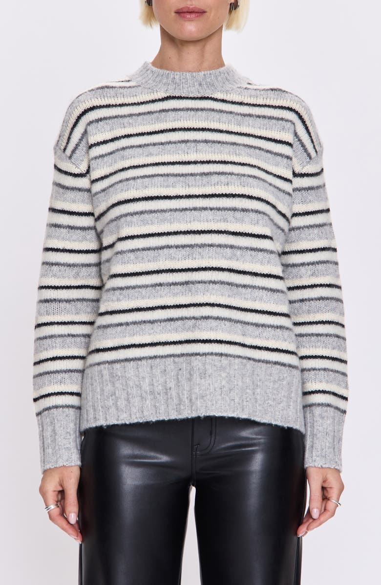 Pistola Hanna Crewneck Stripe Sweater, Main, color, Grey White Stripe