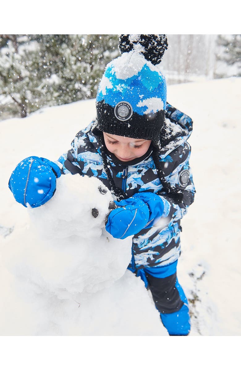 Deux par Deux Boy's Peruvian Knit Hat Royal Blue Bears And Black, Alternate, color,