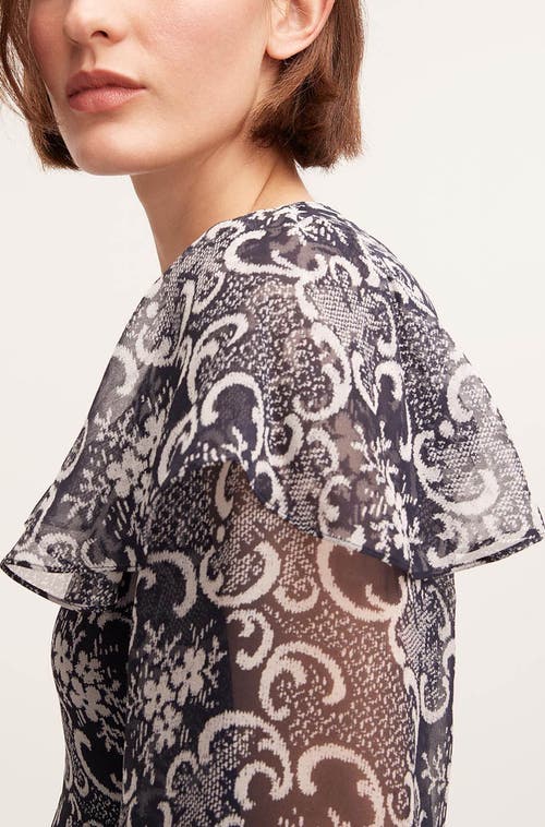 REBECCA TAYLOR REBECCA TAYLOR ROCHELLE FLEUR RUFFLE SILK DRESS