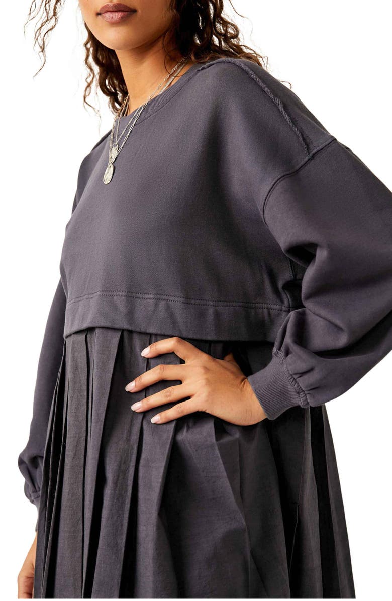 Free People Eleanor Layered Sweatshirt Minidress, Alternate, color, Peppery Combo