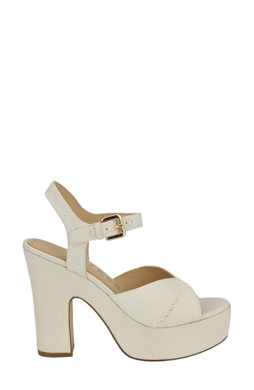 Guess Saylin Ankle Strap Platform Sandal In Ivory