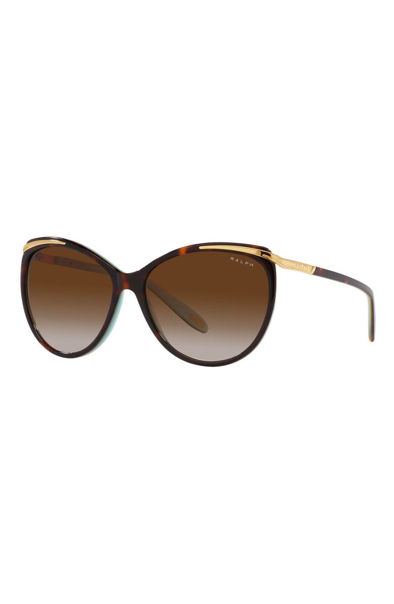 RALPH 59mm Gradient Cat Eye Sunglasses, Alternate, color, Brown Gradient