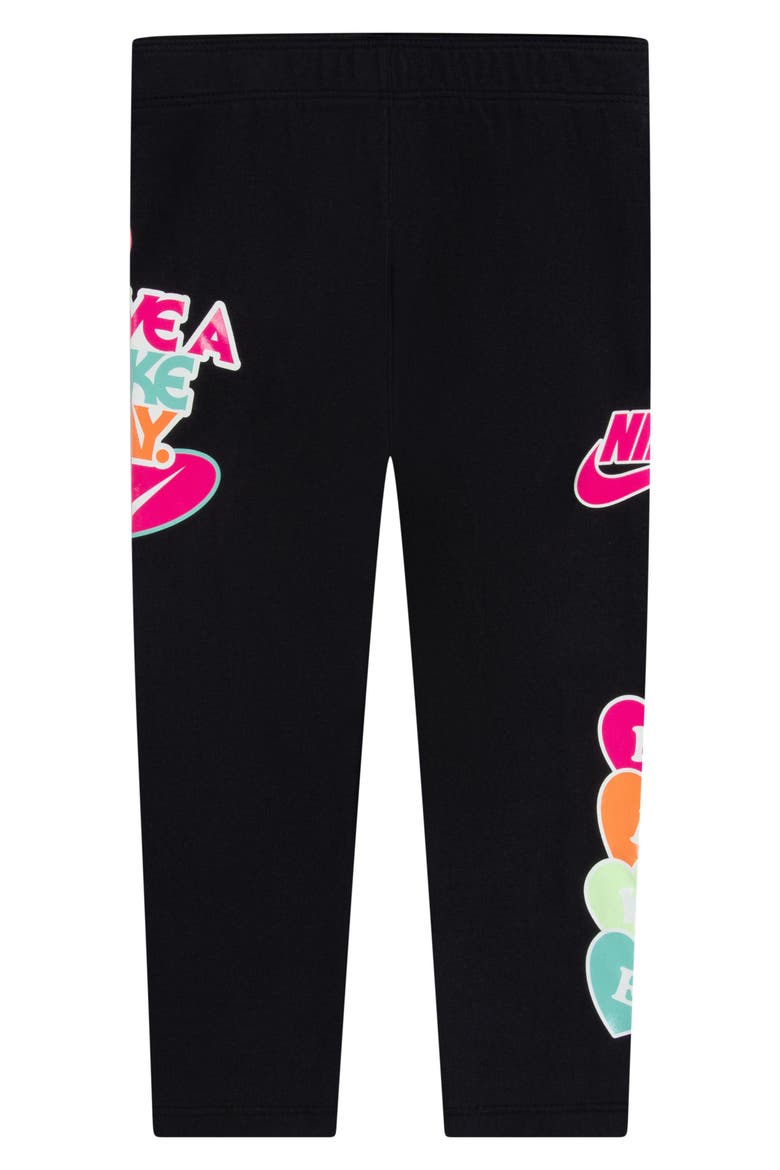 Kids' Sportswear Logo Leggings, Alternate, color, BLACK