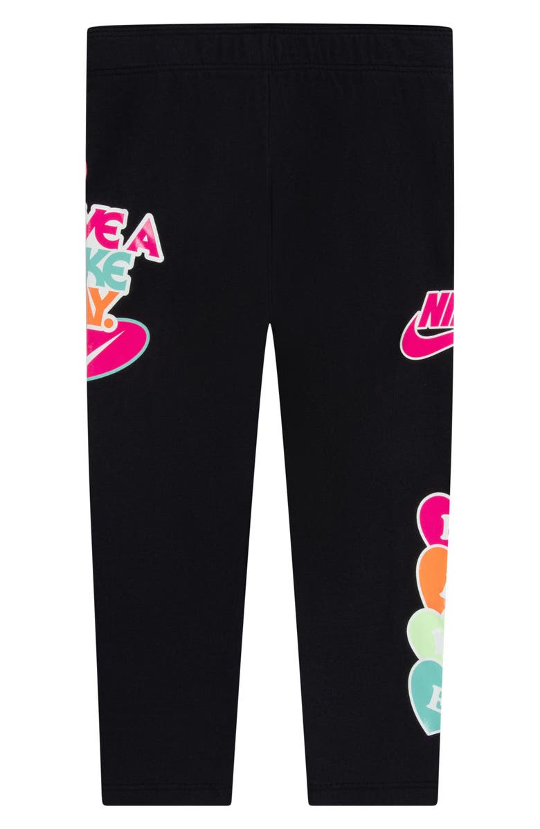 Nike Kids' Sportswear Logo Leggings, Alternate, color, Black