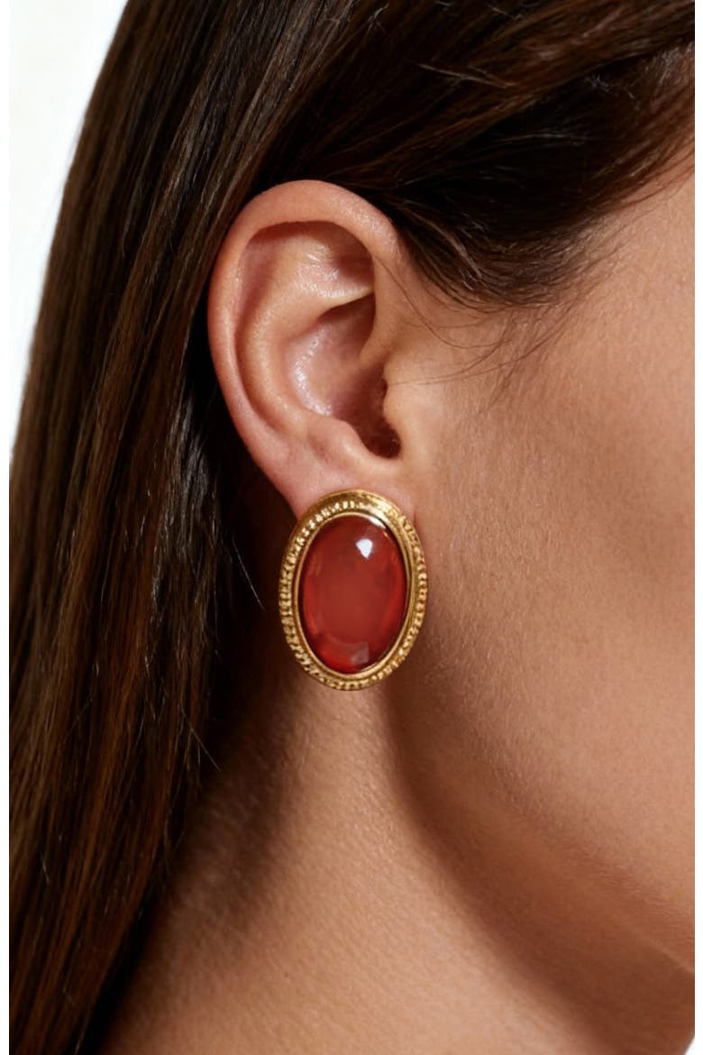 Large Babylon Earrings, Alternate, color, Red