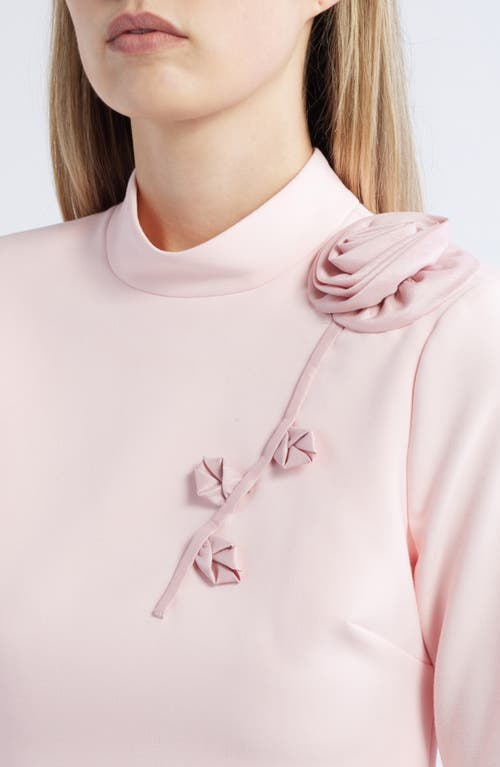 Likely Mick Floral Long Sleeve Minidress In Rose Shadow