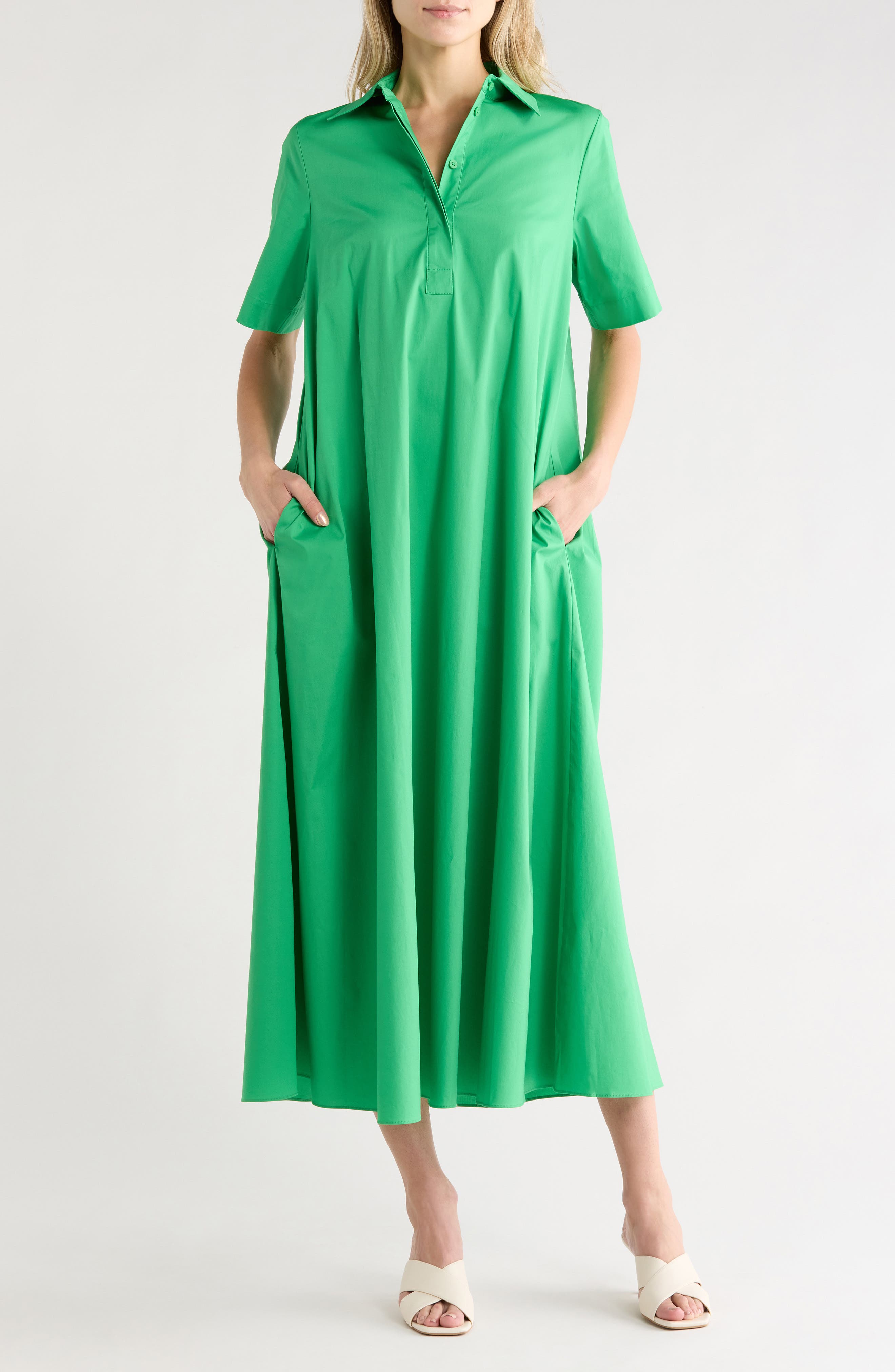 Karin Stretch Cotton Shirtdress