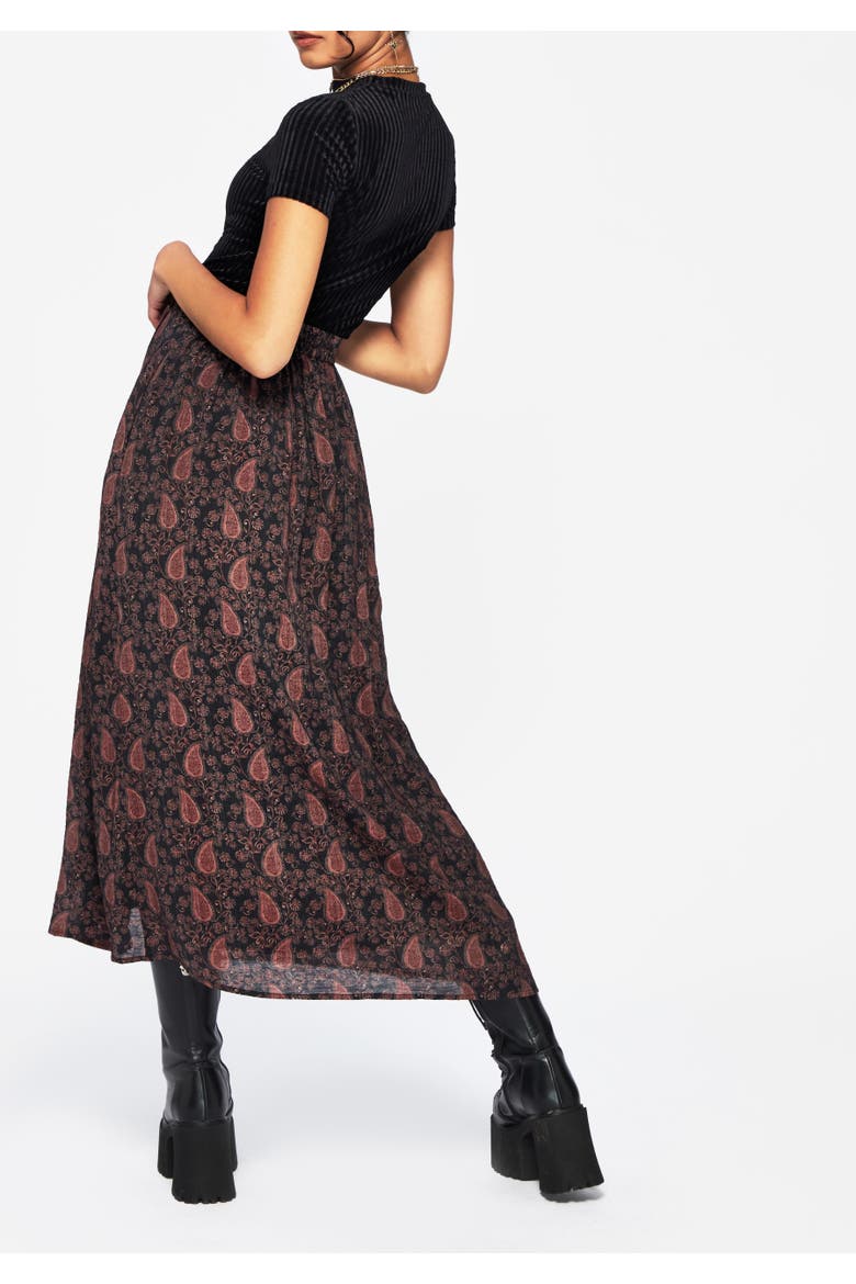 Isola Button Up Midaxi Skirt, Alternate, color, Red