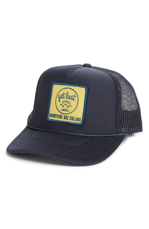 Friday Feelin ' Mountains Are Calling Patch Trucker Hat In Navy