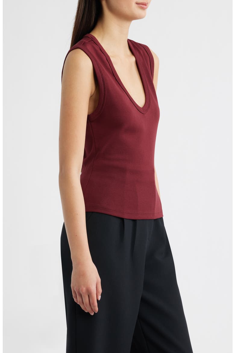 Cameron V-Neck Tank, Alternate, color, MERLOT