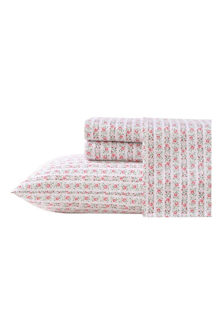 Marta Stripe King Cotton Sheet Set, Main, color, LT-PASTEL PINK