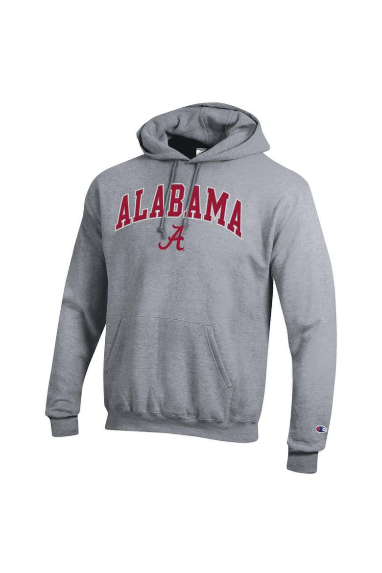 Men's Champion  Heather Gray Alabama Crimson Tide Arch Over Logo Pullover Hoodie, Alternate, color, Heather Gray