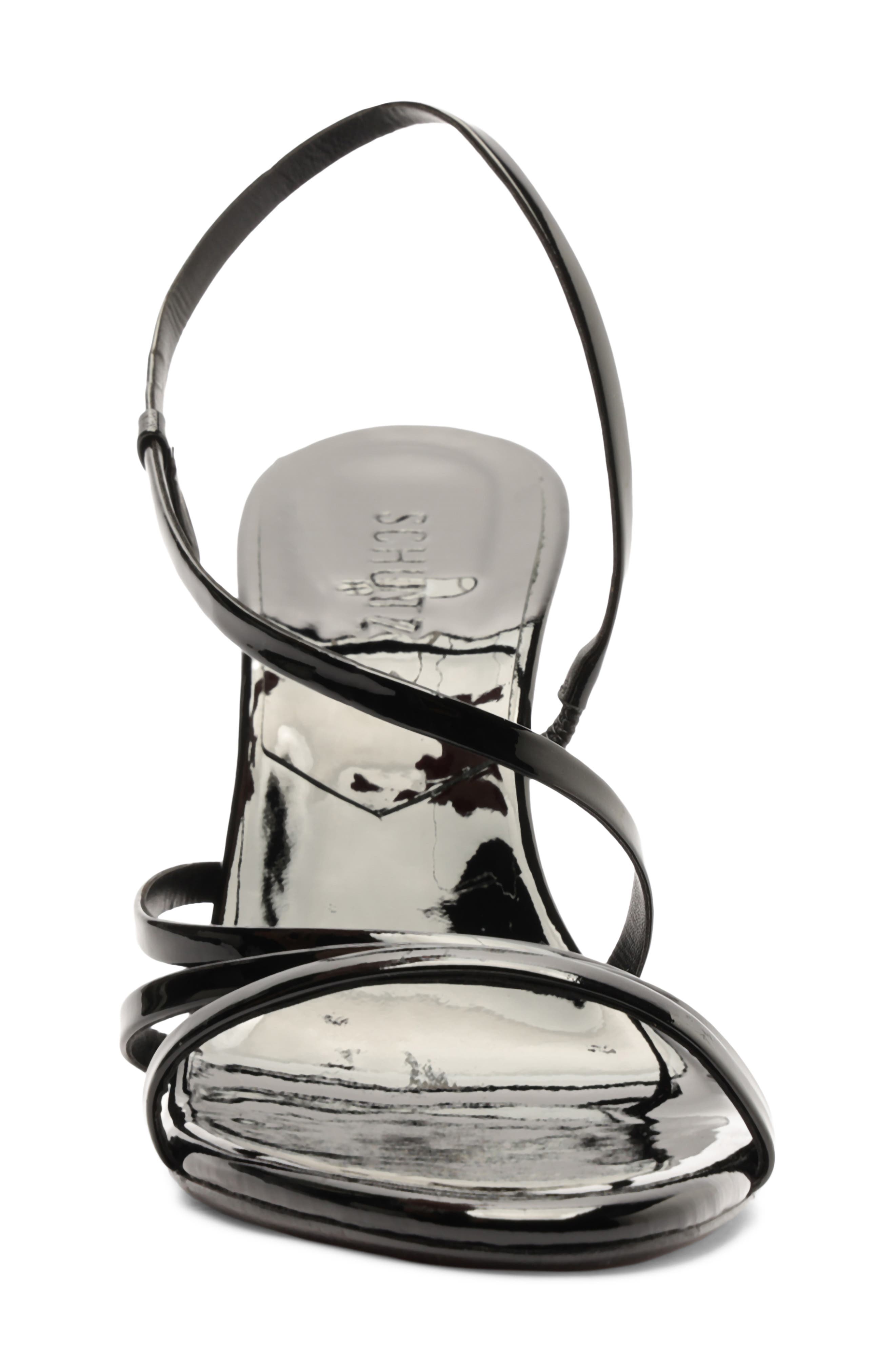 Schutz Annie Curve Stiletto Sandal, Alternate, color, Black