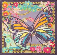 Kurt Geiger London Floral Butterfly Square Silk Bandana