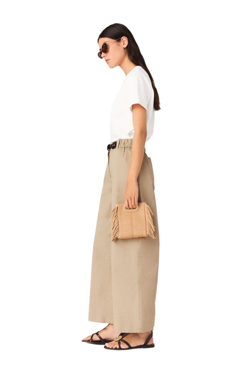 maje T-shirt with small embroidered logo, Alternate, color, White