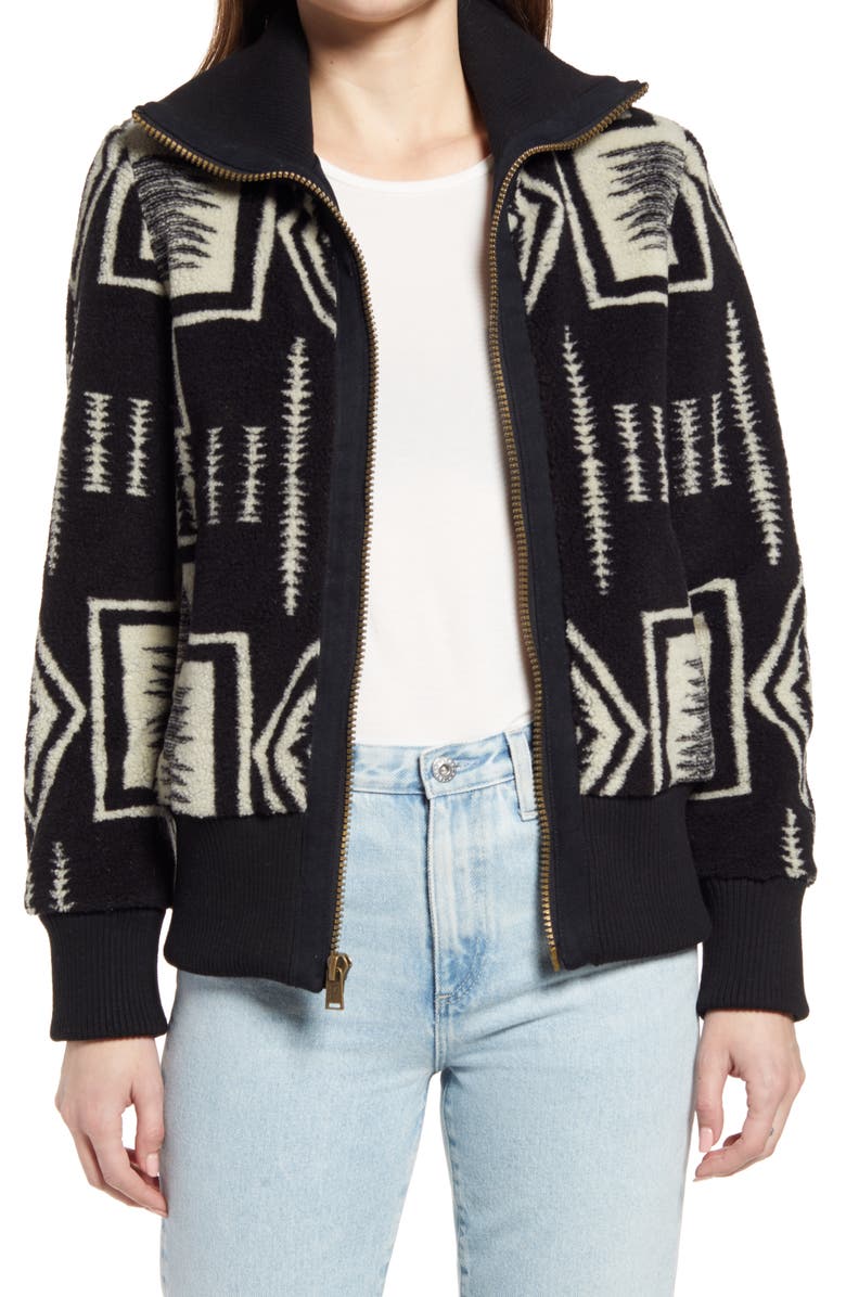 Pendleton Women's Foxglove Print Zip Jacket, Main, color,