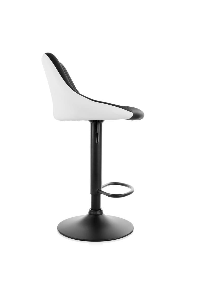 2 Piece Faux Leather Adjustable Bar Stool, Alternate, color, Black