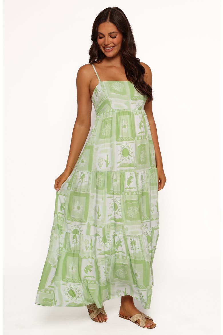 Eudora Print Maxi Sundress, Alternate, color, GREEN PRINT